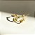 Argola Duas Linhas Zircônias Incolor Banho de Ouro 18k - Imagem 1