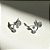 Brinco Ear Cuff  Três Zircônias Incolor Banho de Ródio Branco - Imagem 2