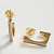 Argola Retangular Detalhe Zircônias Banho de Ouro 18k - Imagem 1