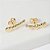 Brinco Ear Cuff Corações Lisos Banho de Ouro 18k - Imagem 1