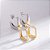 Duo de Argolas Retangulares Banho de Ródio Branco e Ouro 18k - Imagem 1
