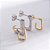 Duo de Argolas Banho de Ródio Branco com Zircônias e Ouro 18k - Imagem 1