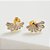 Brinco Ear Cuff Leques Zircônias Banho de Ouro 18k - Imagem 1