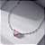 Colar Coração Rosa Claro Fusion Banho de Ródio Branco - Imagem 1