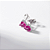 Brinco Coração Pequeno Pink Fusion Banho de Ródio Branco - Imagem 1