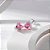 Brinco Coração Médio Rosa Fusion Banho de Ródio Branco - Imagem 2