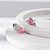Brinco Coração Pequeno Rosa Claro Fusion Banho de Ródio Branco - Imagem 2
