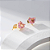 Brinco Coração Pequeno Rosa Claro Fusion Banho de Ouro 18k - Imagem 2