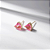 Brinco Coração Pequeno Rosa Fusion Banho de Ouro 18k - Imagem 1