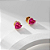 Brinco Coração Pequeno Pink Fusion Banho de Ouro 18k - Imagem 2
