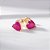 Brinco Coração Médio Pink Fusion Banho de Ouro 18k - Imagem 1