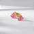 Brinco Coração Médio Rosa Fusion Banho de Ouro 18k - Imagem 2