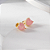 Brinco Coração Médio Rosa Claro Fusion Banho de Ouro 18k - Imagem 2