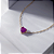 Colar Coração Ametista Fusion Banho de Ouro 18k - Imagem 2