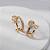 Brinco Argola Pequena Dupla Ponto de Luz Detalhes Zircônia Incolor Banho de Ouro 18k - Imagem 2