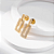 Brinco Retangular Cravejado Incolor Banho de Ouro 18k - Imagem 1