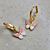 Brinco Argola Infantil Pingente Borboleta Rosa Banho de Ouro 18k - Imagem 3