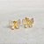 Brinco Borboleta Cravejada Zircônia Incolor Banho de Ouro 18k - Imagem 1