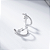 Brinco Curvado Flor Linha Zircônia Incolor Banho de Ródio Branco - Imagem 2