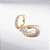 Argola Média Cravejada Sete Zircônia Incolor Banho de Ouro 18k - Imagem 3