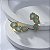 Brinco Ear Cuff Cravejado Zircônia Verde Claro Banho de Ouro 18k - Imagem 1