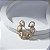 Brinco Ear Cuff Cravejado Zircônia Rosa Banho de Ouro 18k - Imagem 2