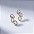 Brinco Ear Cuff Cravejado Zircônia Rosa Banho de Ouro 18k - Imagem 3