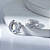 Duo de Argolas Quatro Zircônias Incolor Banho de Ródio Branco - Imagem 3