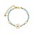 Pulseira Infantil Azul Margarida Zircônias e Madreperola Banho de Ouro 18k - Imagem 1