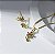 Conjunto Brinco e Colar Flores Coloridas Banho de Ouro 18k - Imagem 2