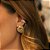 Brinco Coração Detalhes Zircônias Banho de Ouro 18k - Imagem 2