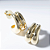 Brinco Ear Hook Duplo Liso Banho de Ouro 18k - Imagem 1