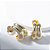 Brinco Ear Hook Duplo Liso Banho de Ouro 18k - Imagem 3