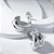 Brinco Ear Hook Duplo Liso Banho de Ródio Branco - Imagem 2
