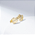 Brinco Folha Detalhes Zircônia Incolor Banho de Ouro 18k - Imagem 1