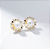 Brinco Flor Pérola Zircônia Incolor Banho de Ouro 18k - Imagem 1