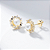 Brinco Flor Pérola Zircônia Incolor Banho de Ouro 18k - Imagem 2