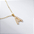 Colar Letra Inicial Zircônias Baguetes Banho de Ouro 18k - Imagem 1