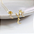 Conjunto Colar e Brinco Lua Zircônia Incolor Banho de Ouro 18k - Imagem 1
