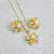 Conjunto Flor Lótus Colorida Banho de Ouro 18k - Imagem 1