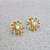 Conjunto Flor Lótus Colorida Banho de Ouro 18k - Imagem 2