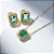 Conjunto Zircônia Turmalina Retangular Banho de Ouro 18k - Imagem 1