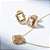 Conjunto Zircônia Morganite Retangular Banho de Ouro 18k - Imagem 1