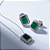 Conjunto Zircônia Esmeralda Retangular Banho de Ródio Branco - Imagem 1