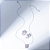 Conjunto Zircônia Rosa Retangular Banho de Ródio Branco - Imagem 2