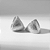 Argola Triangular Texturizada Banho de Ródio Branco - Imagem 3