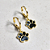 Argola Pet Patinha Esmaltado Preto Banho de Ouro 18k - Imagem 1