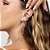 Brinco Ear Line Oval Vazado Liso Banho de Ródio Branco - Imagem 2