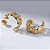 Argola Média Detalhes Cravejada Incolor Banho de Ouro 18k - Imagem 6