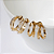 Argola Média Três Linhas Centro Baguettes Banho de Ouro 18k - Imagem 5